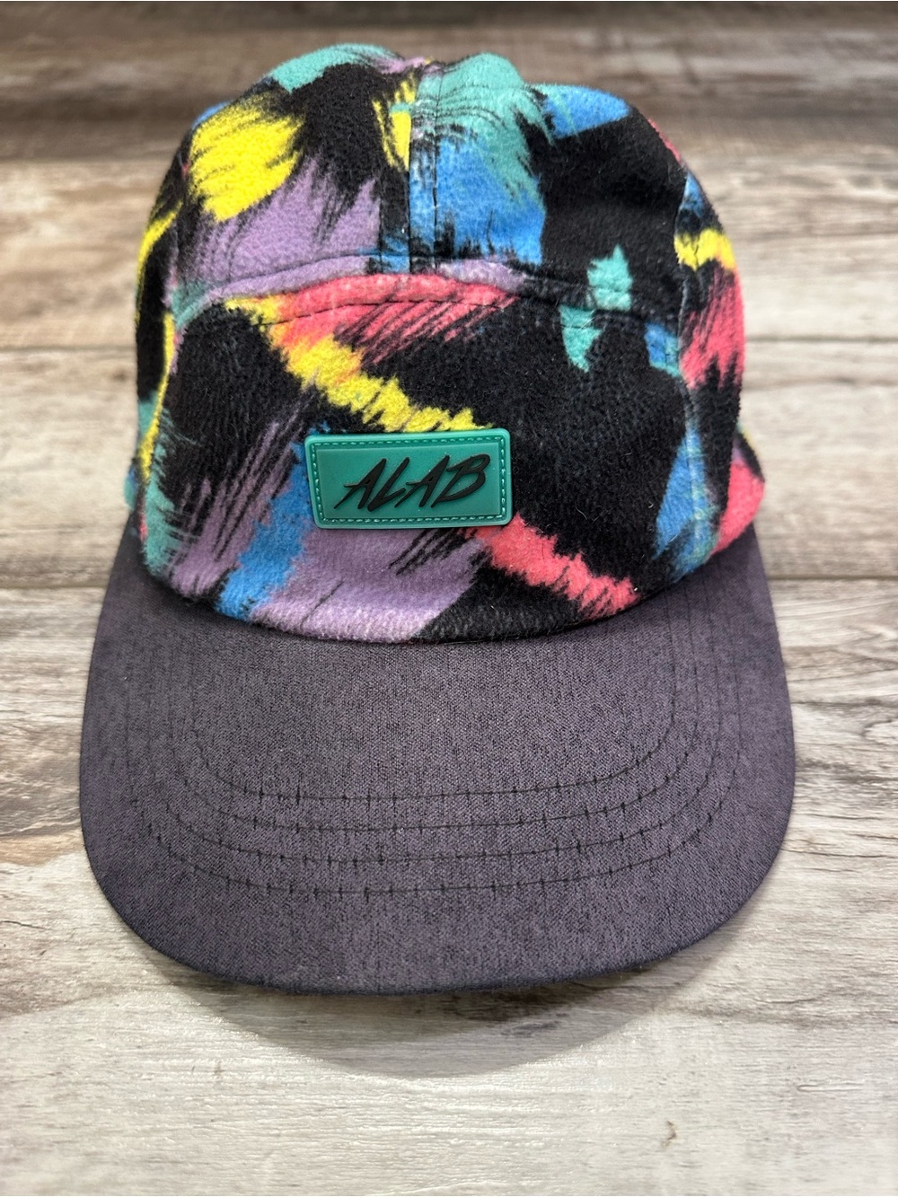 ALAB Multicolor Brushstroke Five-Panel Cap with Black Brim